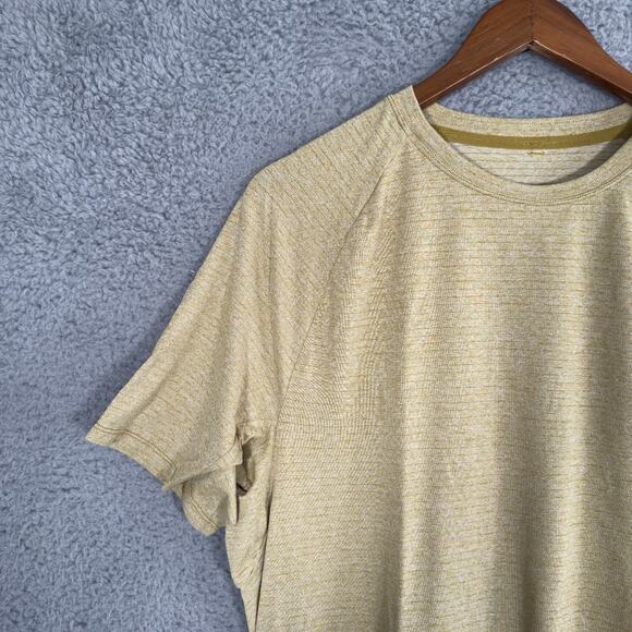 Lululemon Shirt Mens Large Yellow Drysense Training Short Sleeve - Picture 2 of 9